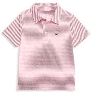 Vineyard Vines Youth S Polo Pink Stripes